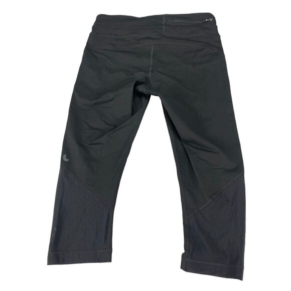 Lolë Capri Leggings Womens Small Black Nylon Stretch Elastic Waist Straight Leg - Picture 13 of 16